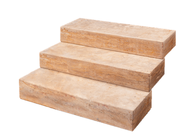 Muurblokken travertin goud blootgelegd