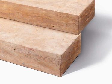 Muurblokken travertin goud op maat gezaagd