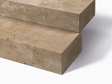 Travertin Noce muurblokken op maat gezaagd