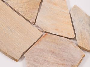 Veelhoekige platen kwartsiet Rio Dorado geel