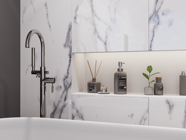 PerlaBiancaintBriljantWit Badkamer Close-up Groot