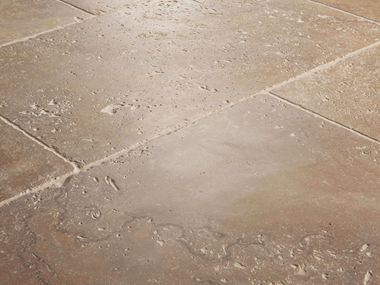 Travertin tegels, zijkant close-up