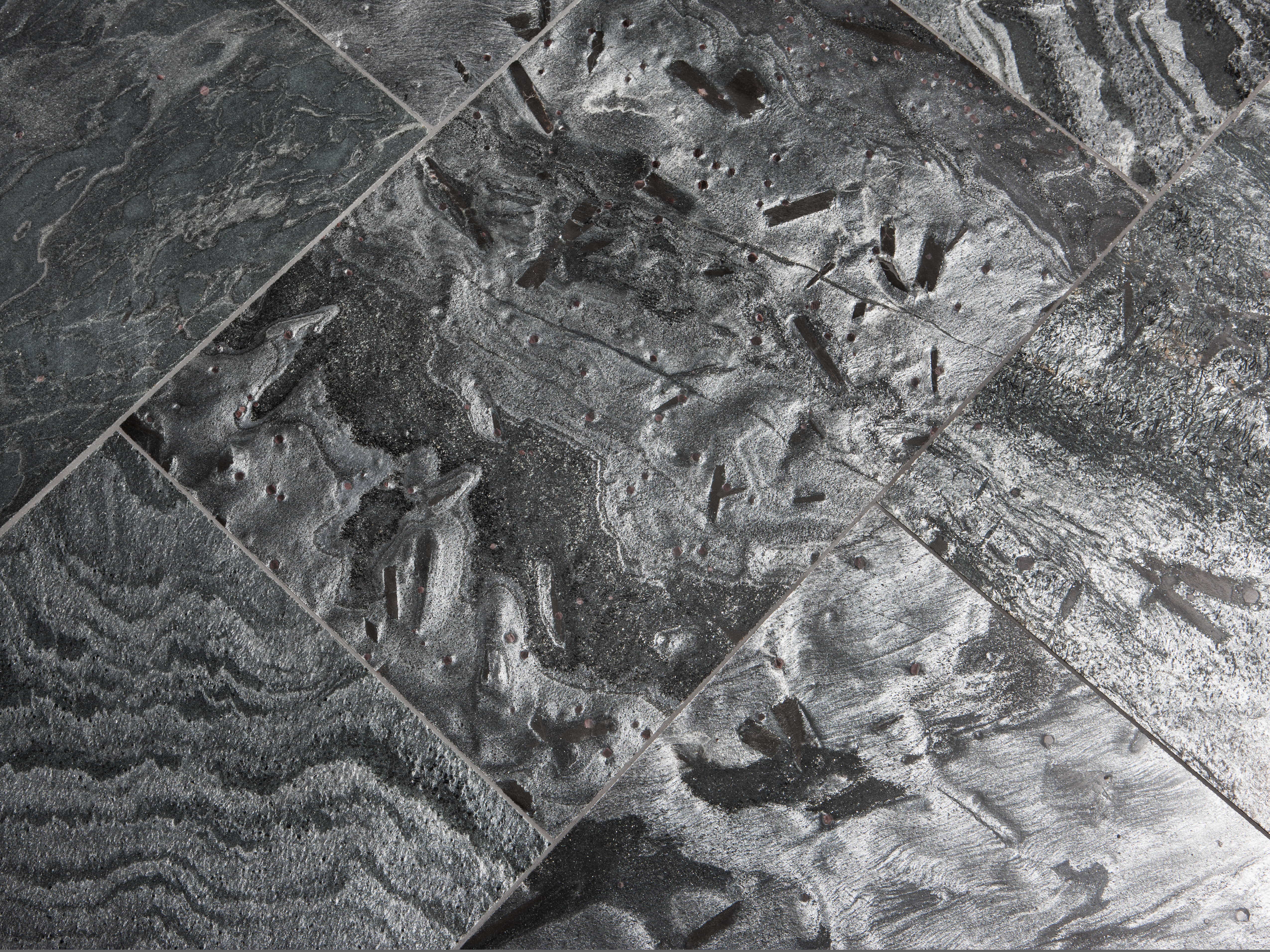 Silver Grey tegels, zijmontage