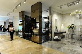 Blijvende favoriet: natuursteen, maar ook natuursteenlooks van fijne steen waren te zien op de site